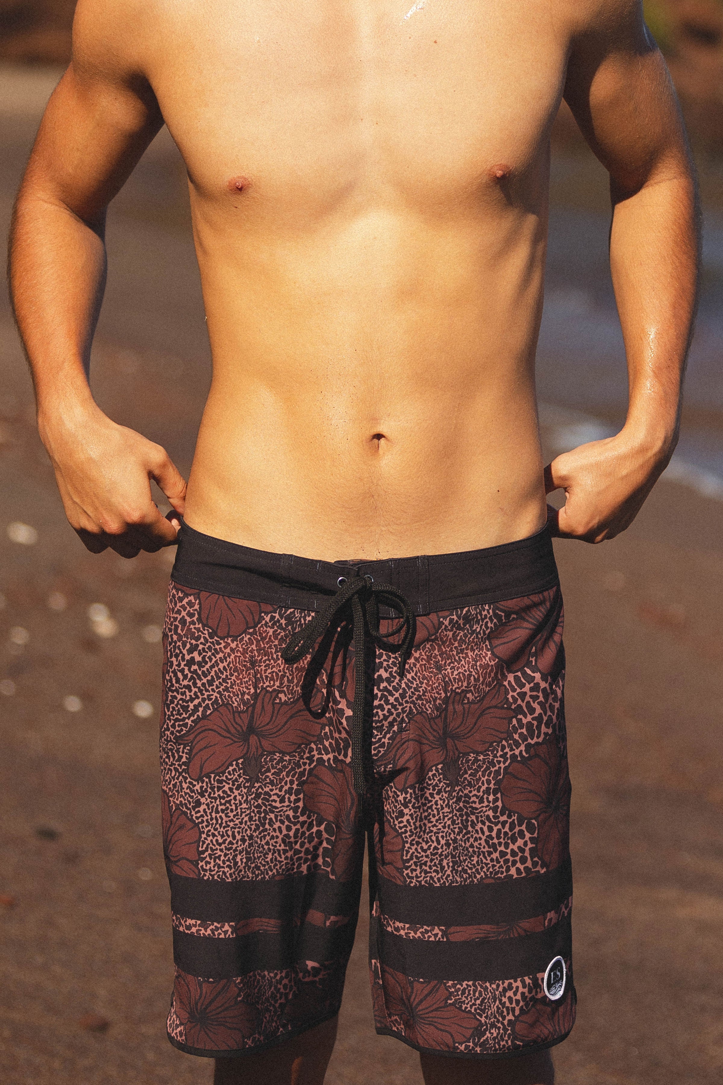 Fire Hibiscus Kane Board Shorts
