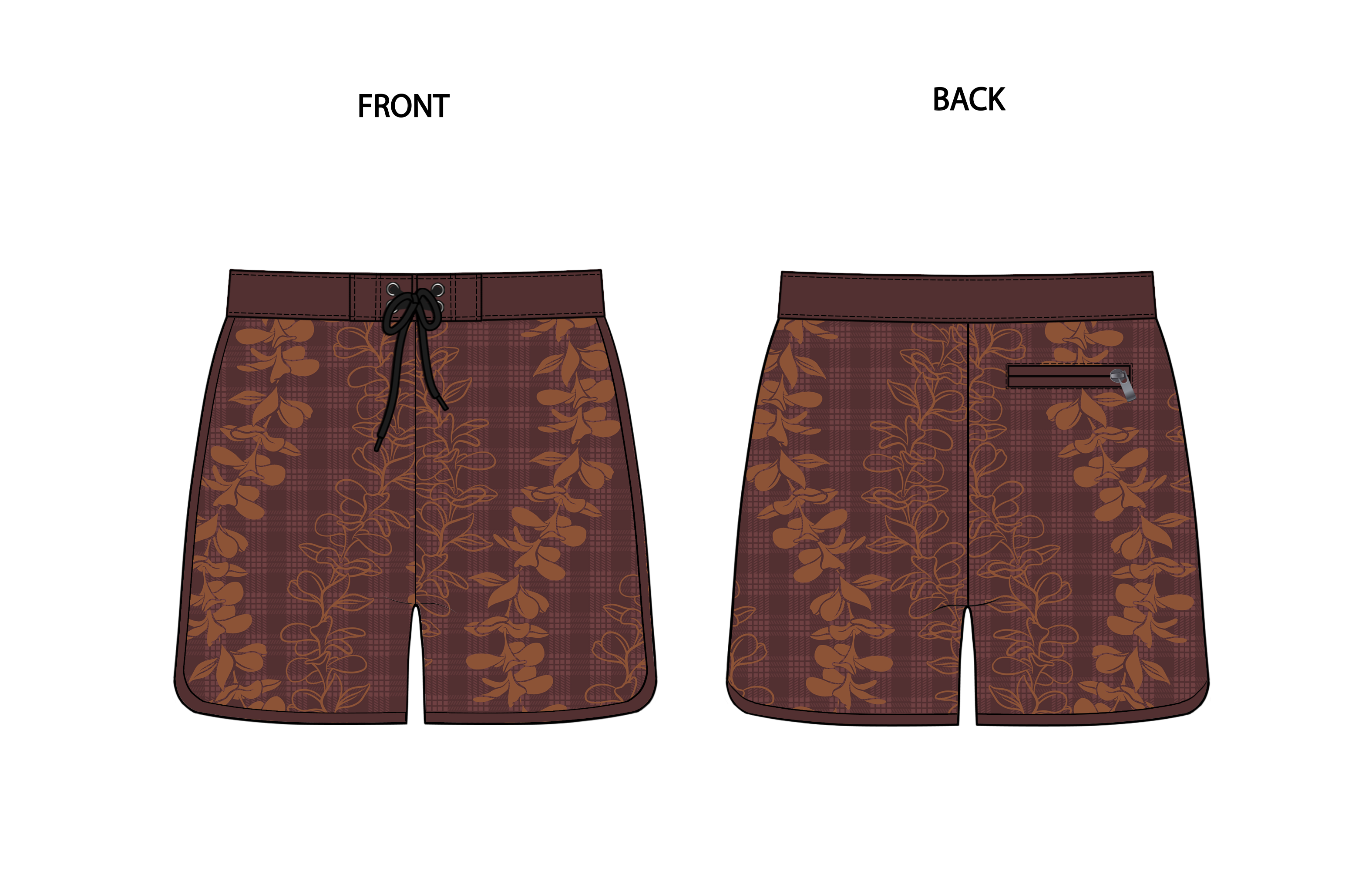 Keiki Pua palaka board shorts