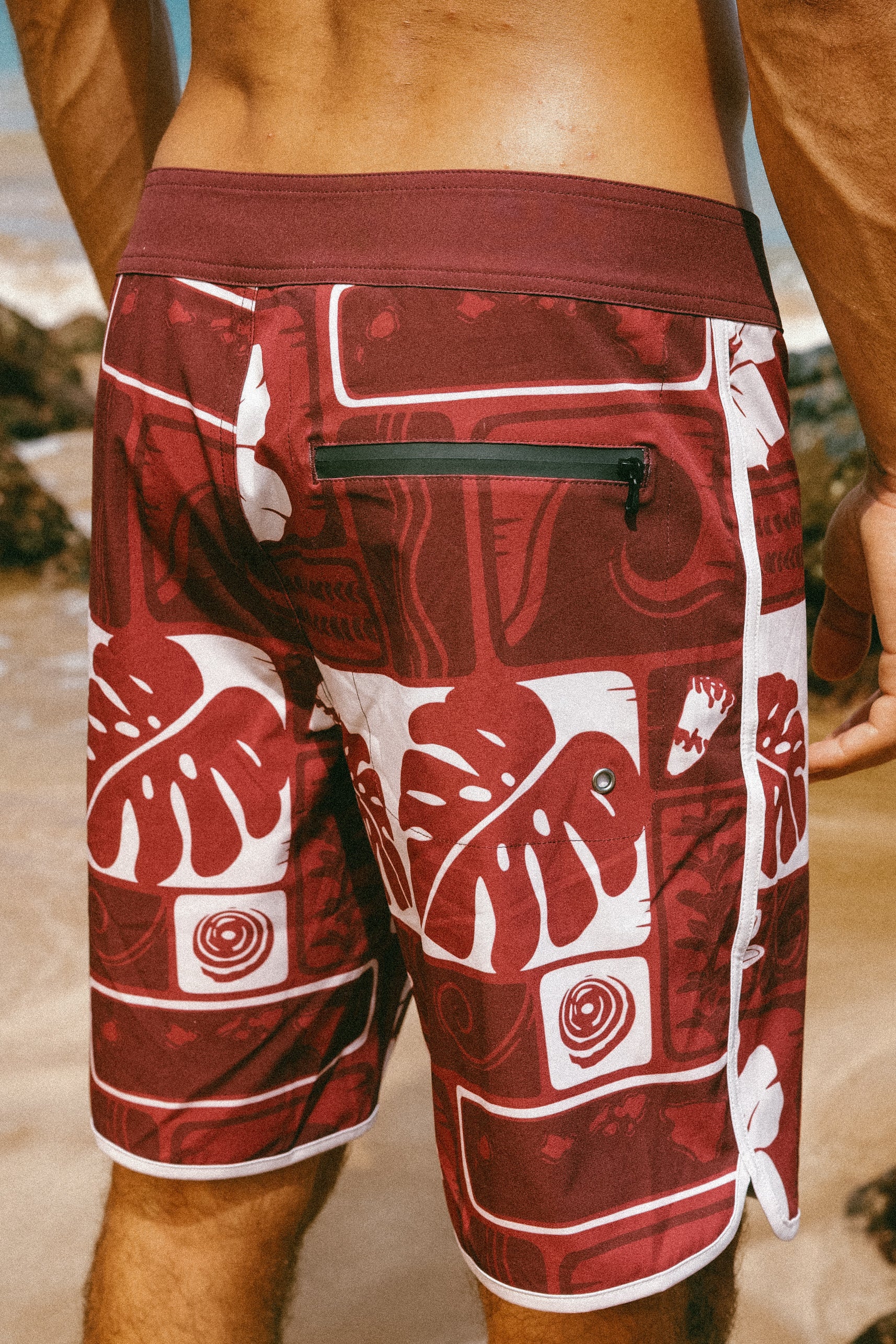 Vintage Hawaii red board shorts