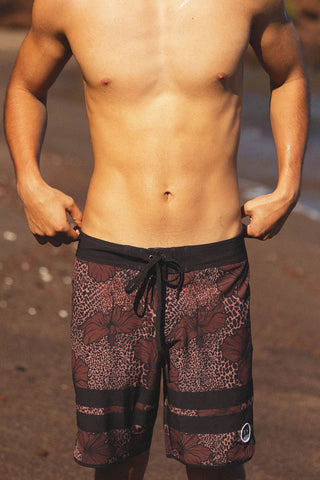 Fire Hibiscus Kane Board Shorts