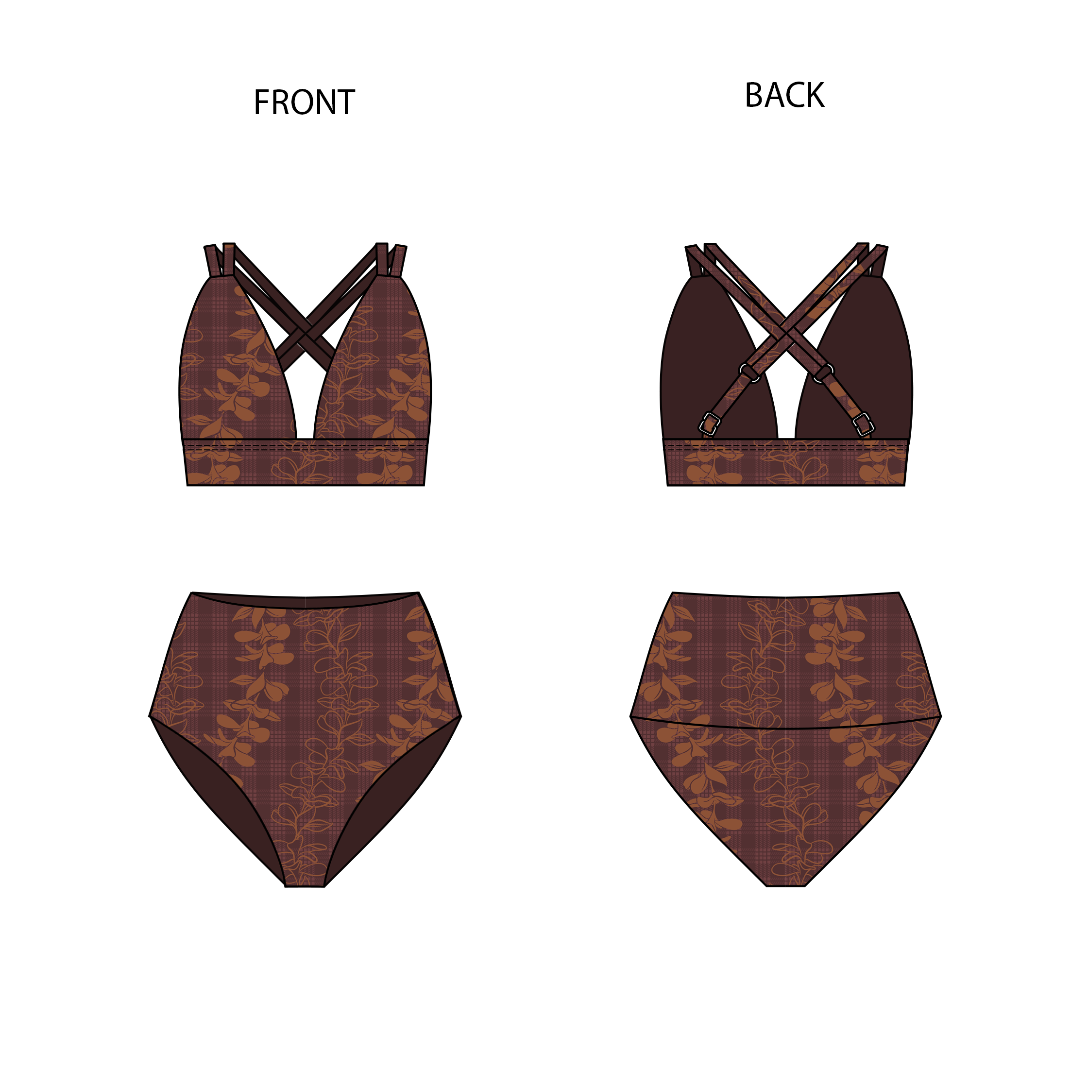 Pua palaka Keiki girls bikini