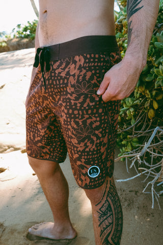 Naupaka Shell brown Board shorts