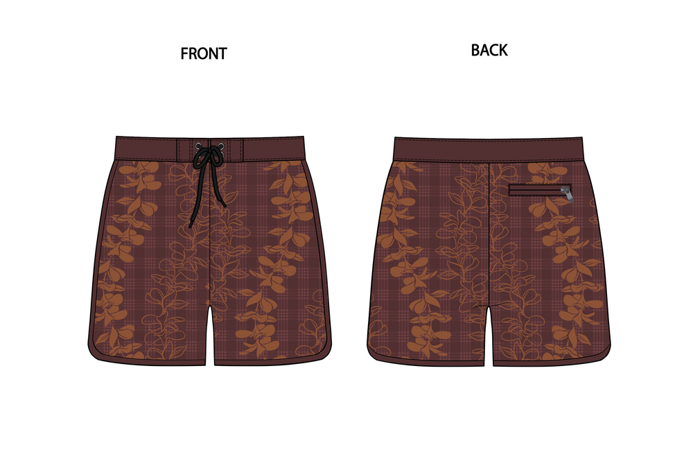 Keiki Pua palaka board shorts