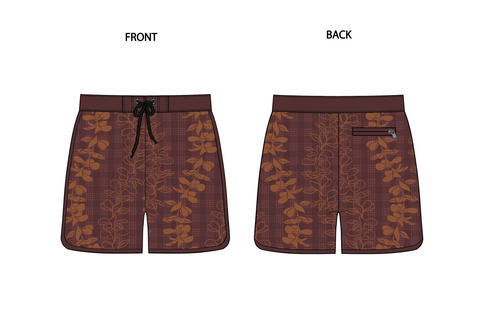 Keiki Pua palaka board shorts
