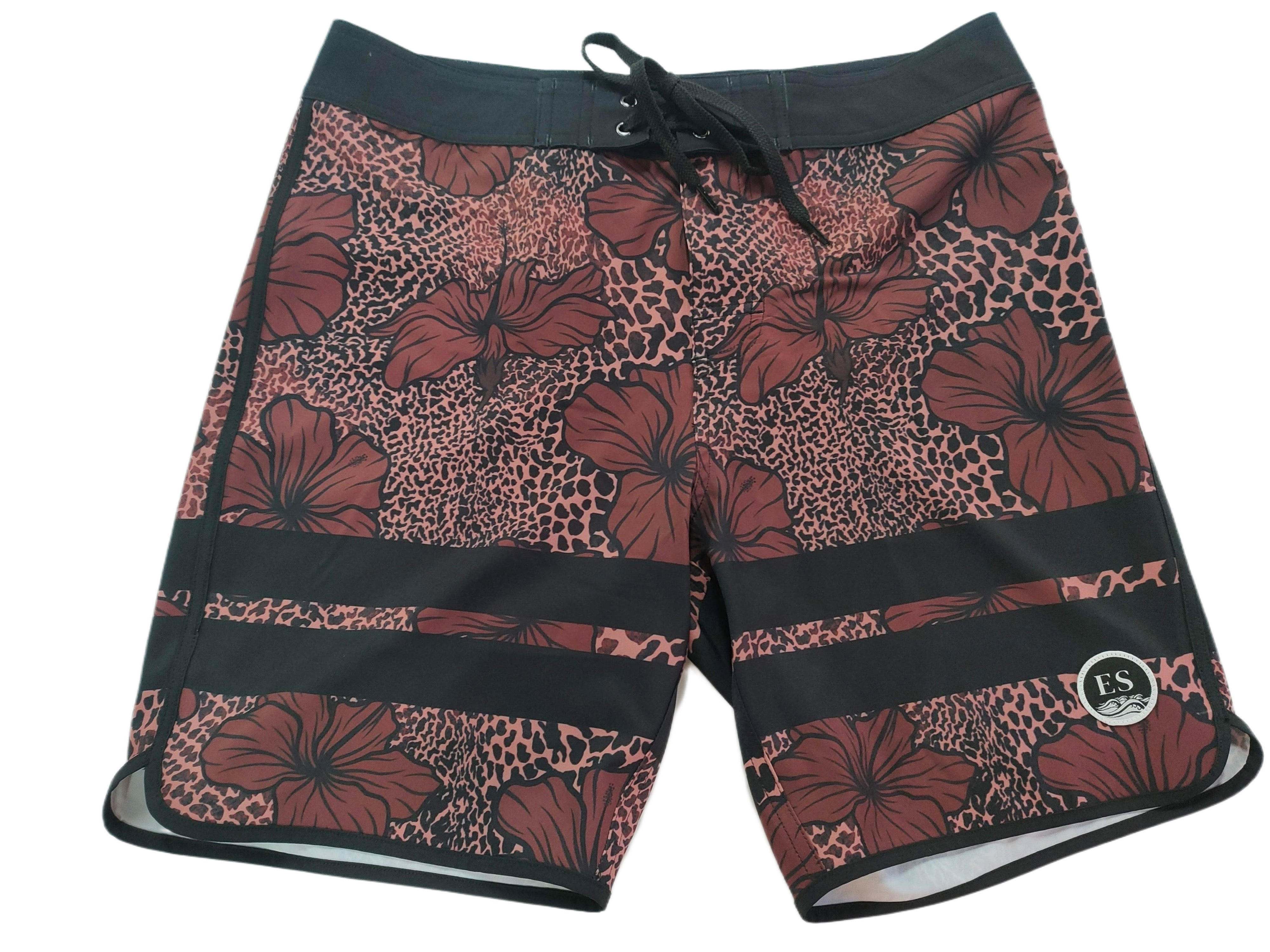 Fire Hibiscus Kane Board Shorts