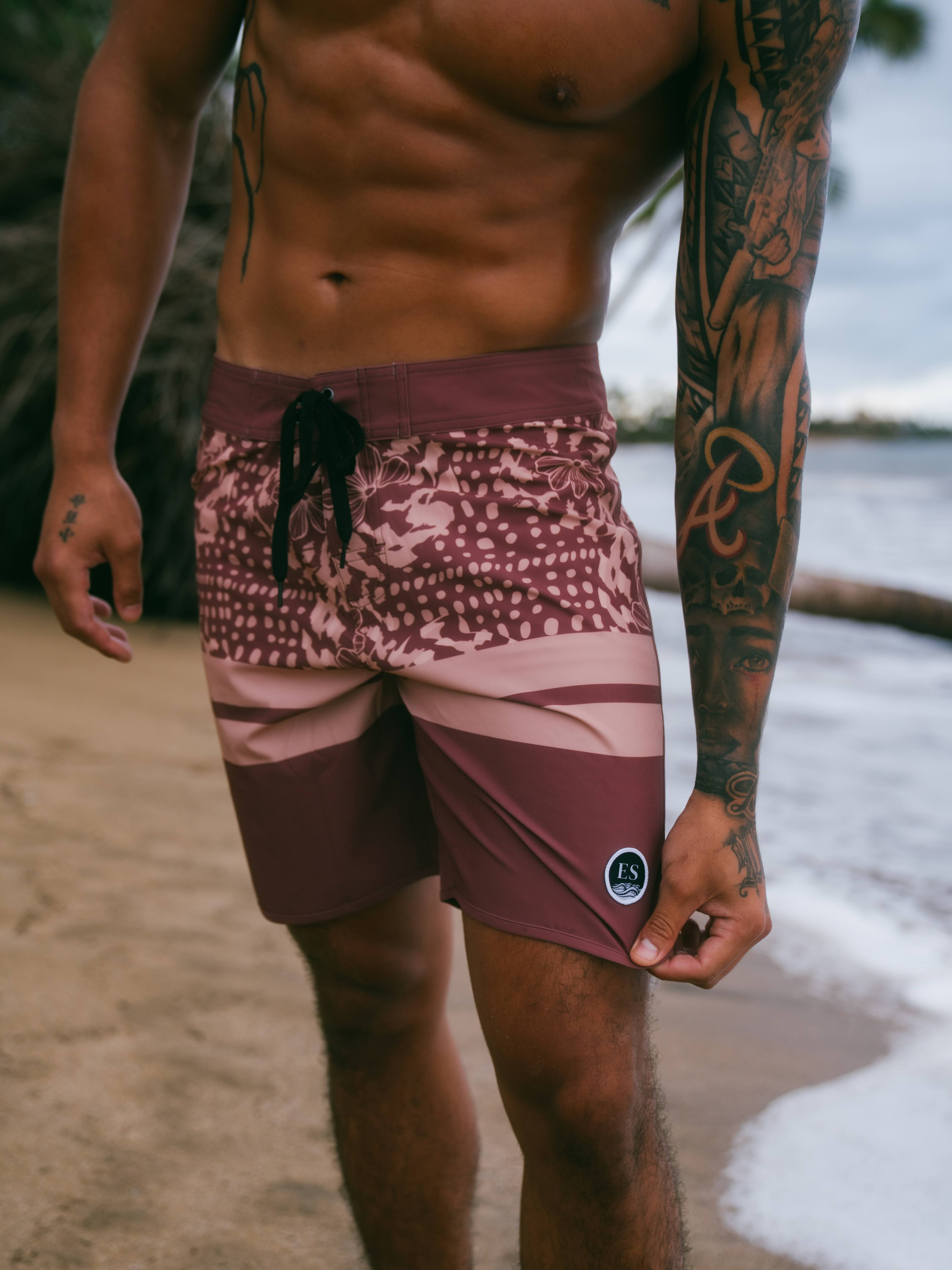 Naupaka shell Kane Board shorts