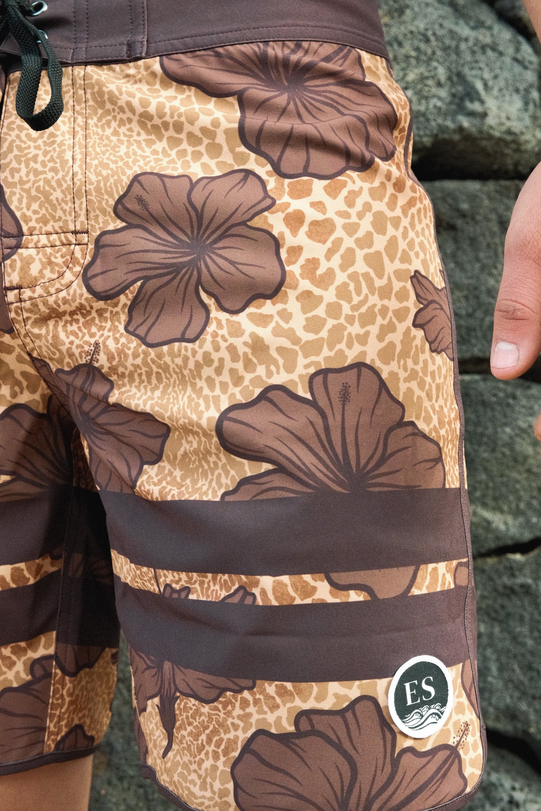 Golden Hibiscus board shorts