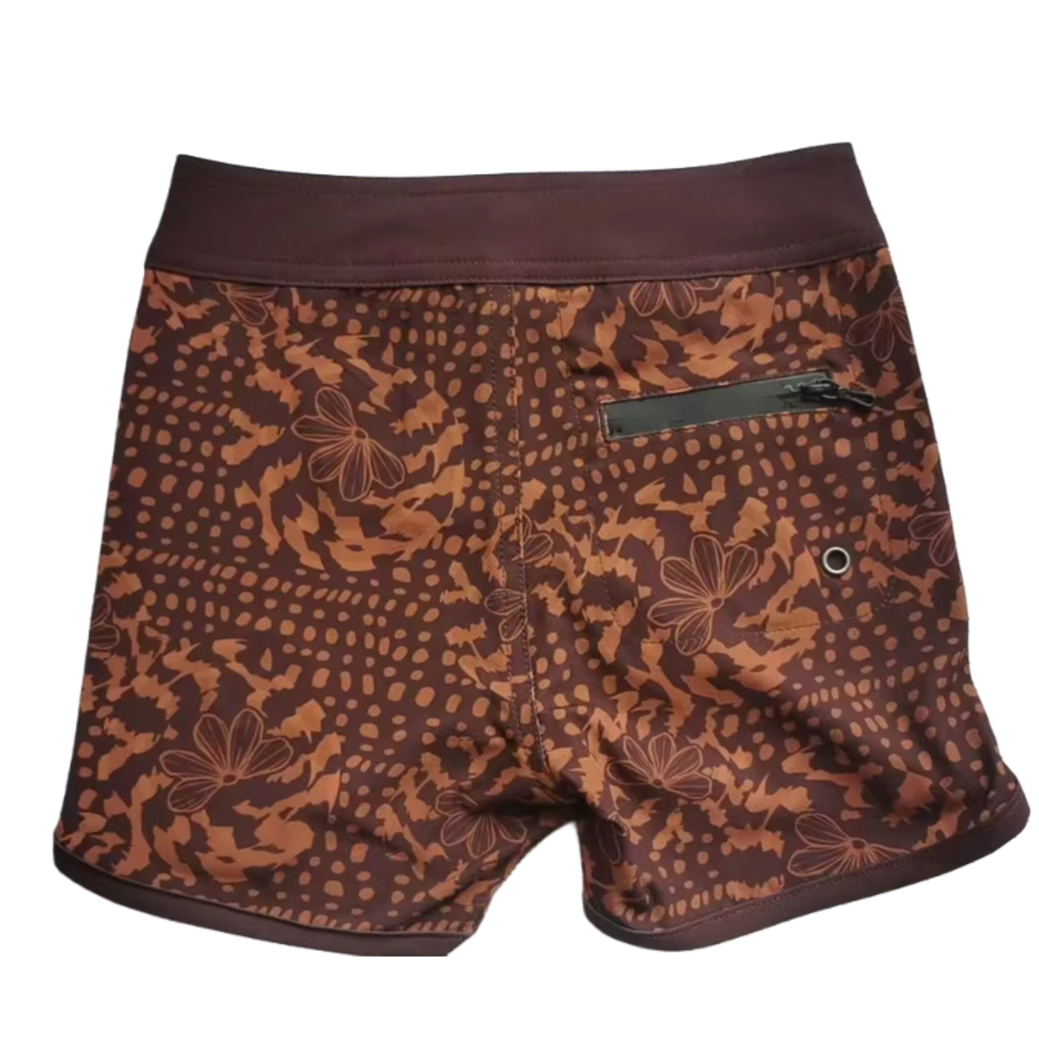 Keiki Naupaka shell brown board shorts