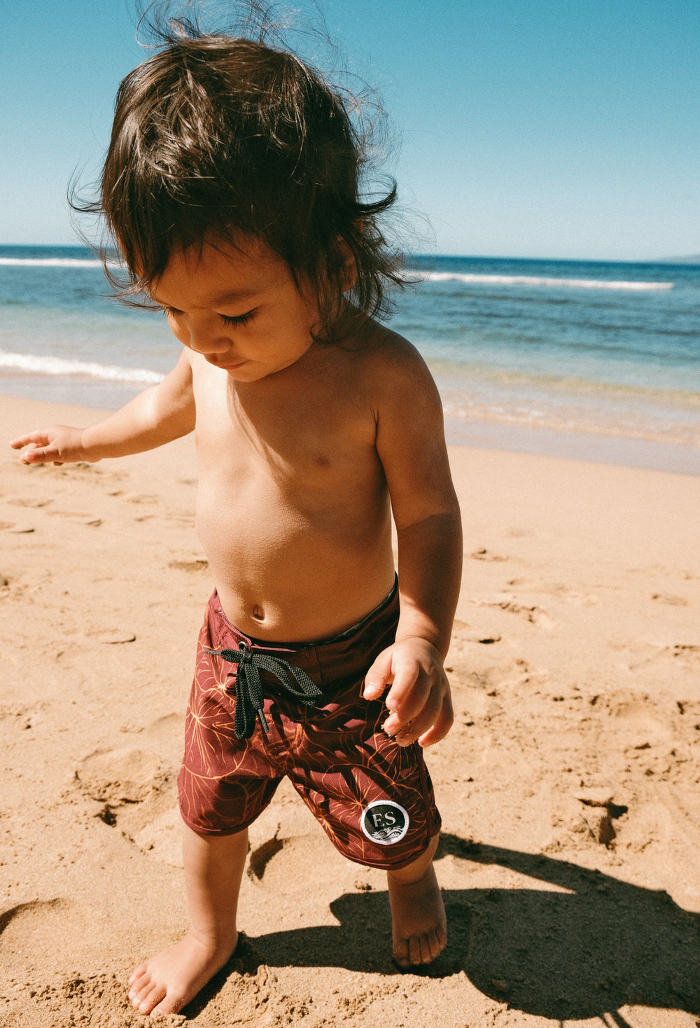 Keiki Kalo red board shorts