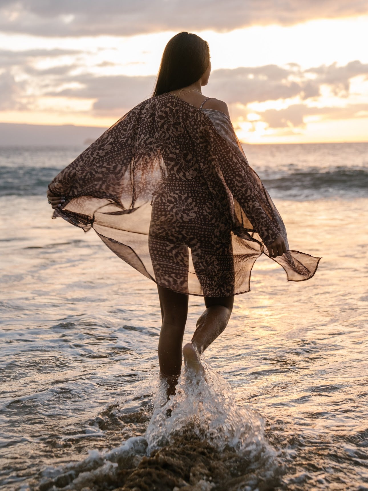 Naupaka Shell Kimono cover up
