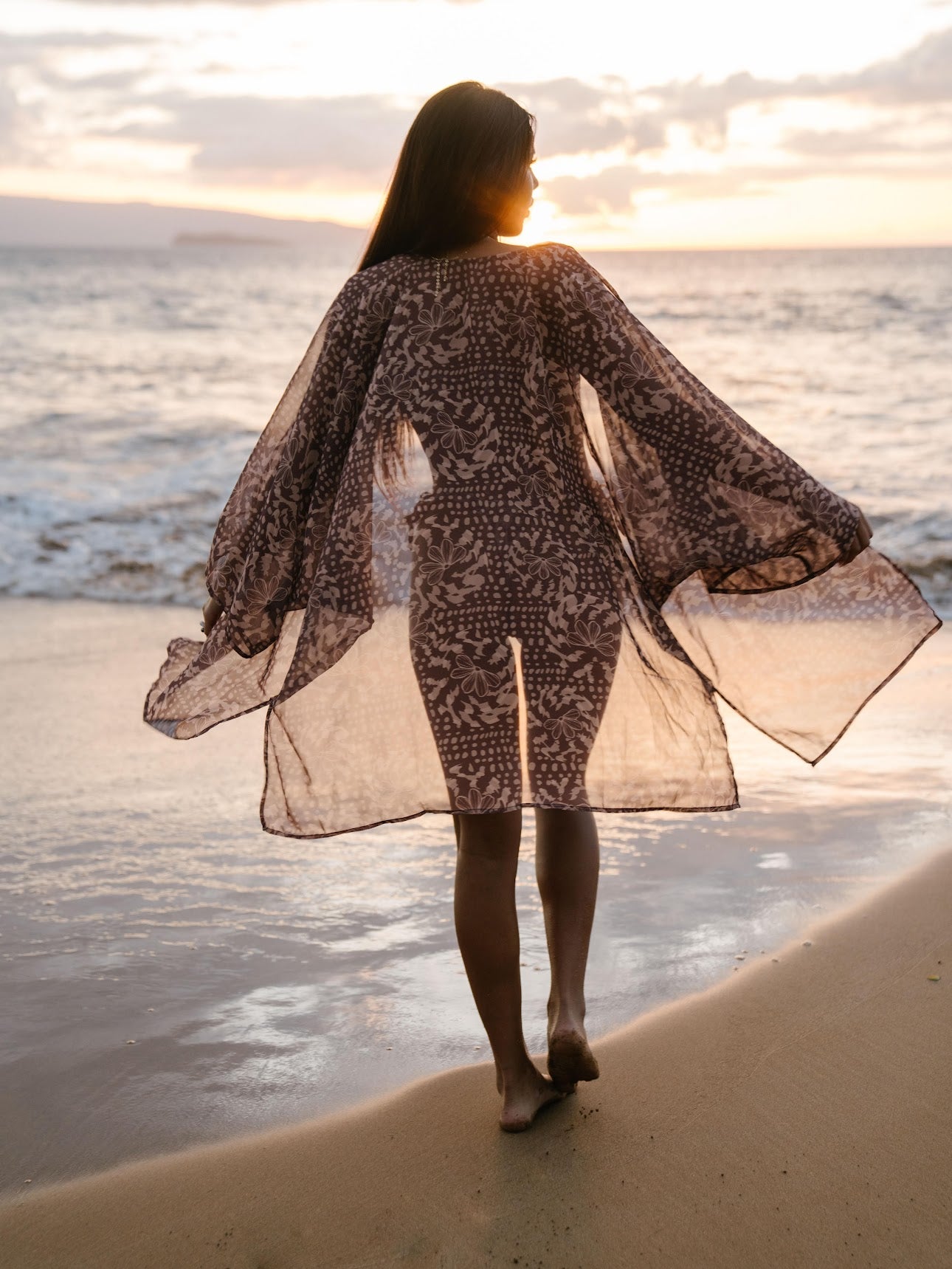 Naupaka Shell Kimono cover up