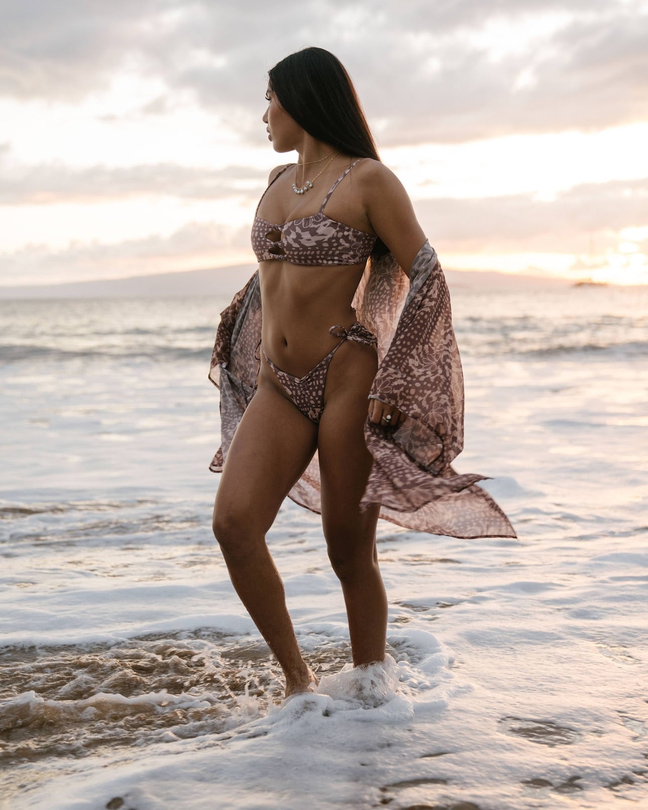 Naupaka Shell Kimono cover up