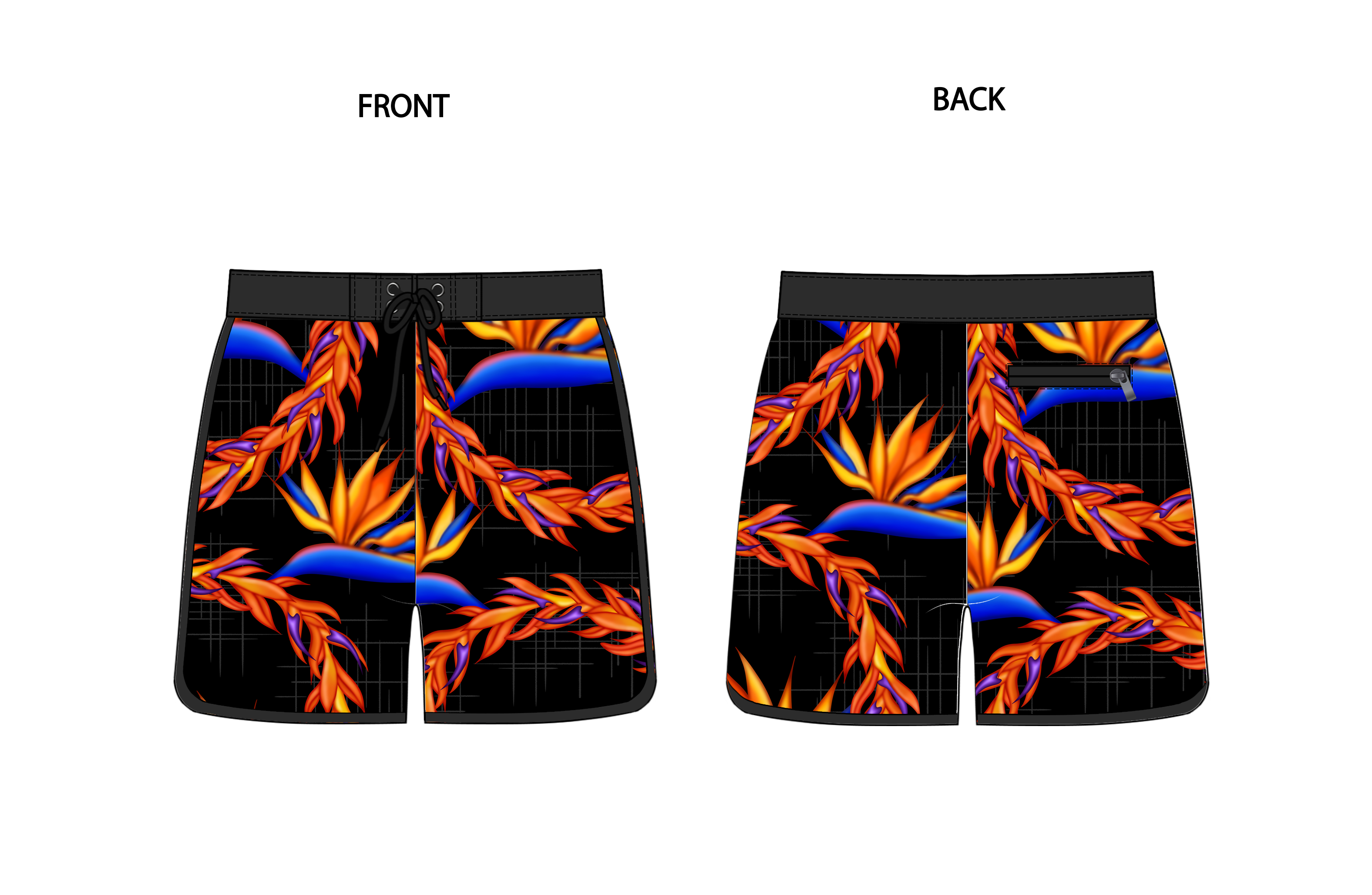 Keiki bird of paradise board shorts